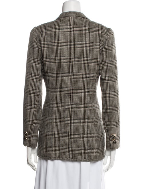 David Hayes Wool Plaid Print Blazer