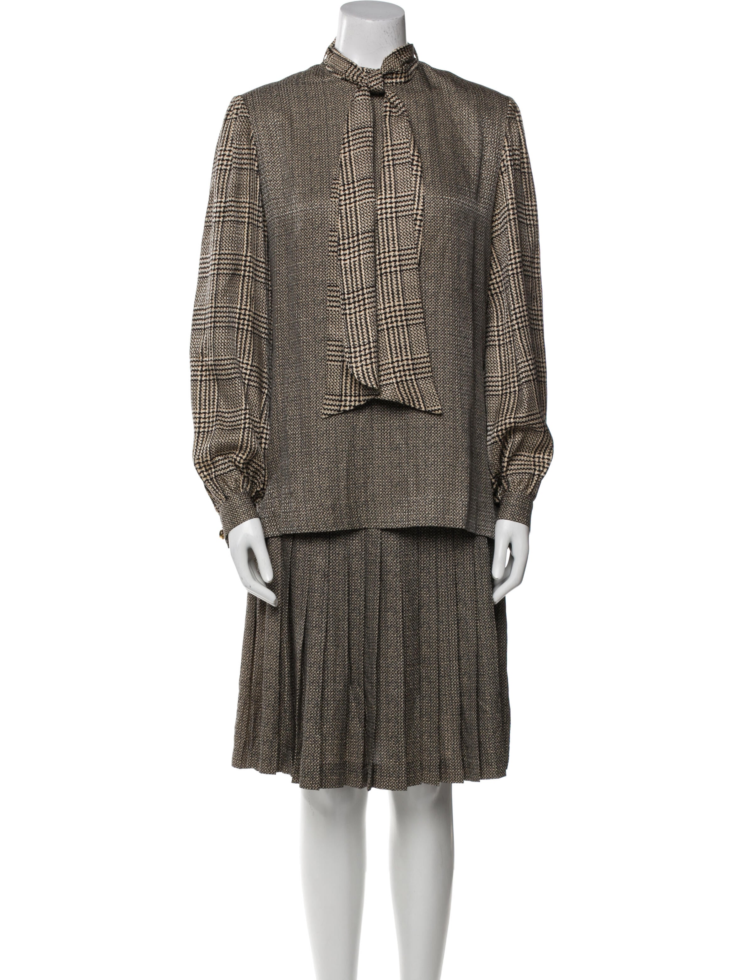 David Hayes Silk Printed Skirt Set