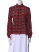 David Hayes Plaid Print Long Sleeve Button-Up Top