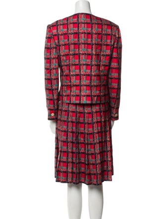 David Hayes Silk Tweed Pattern Skirt Suit