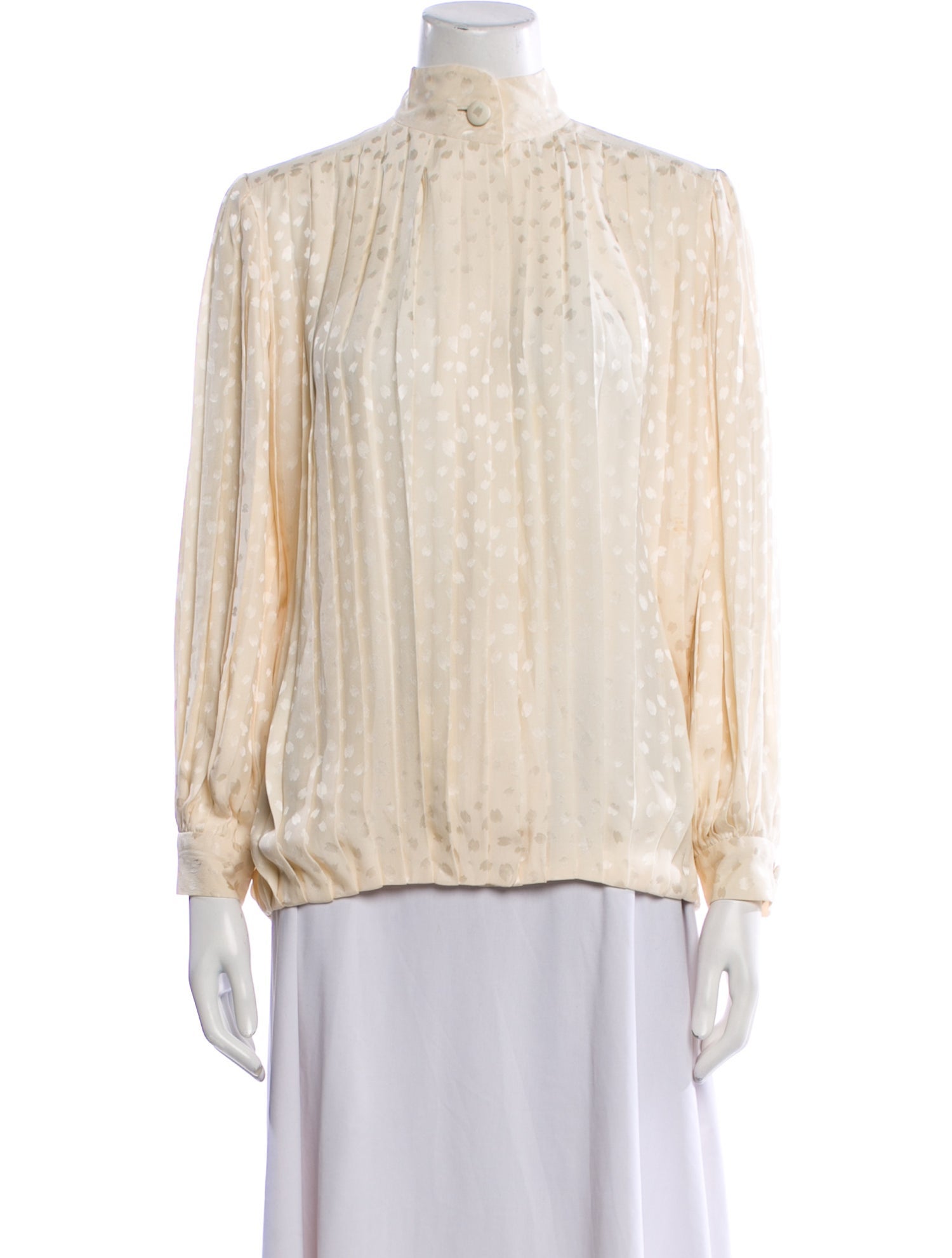 David Hayes Silk Mock Neck Blouse