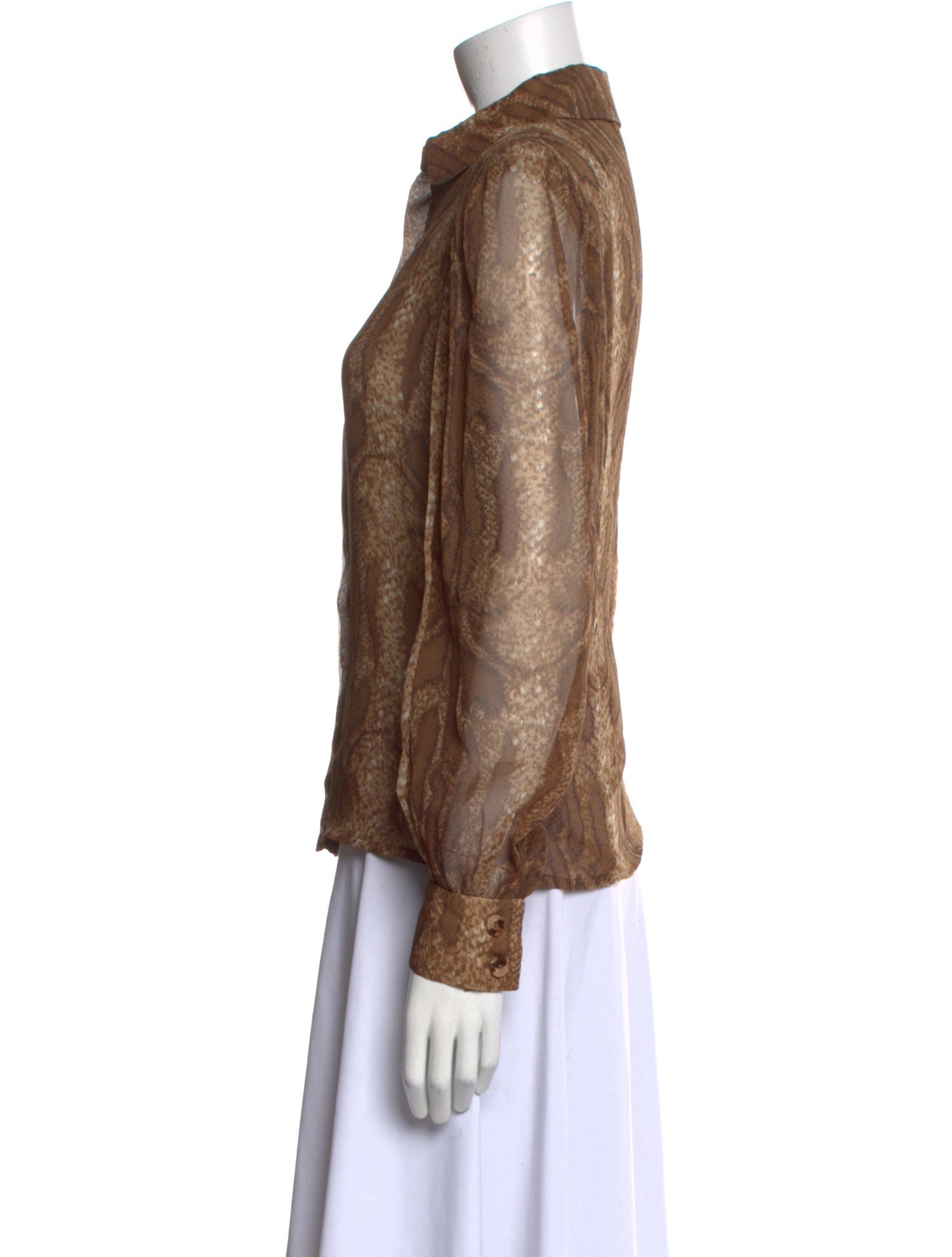 David Hayes Vintage Silk Button-Up Top