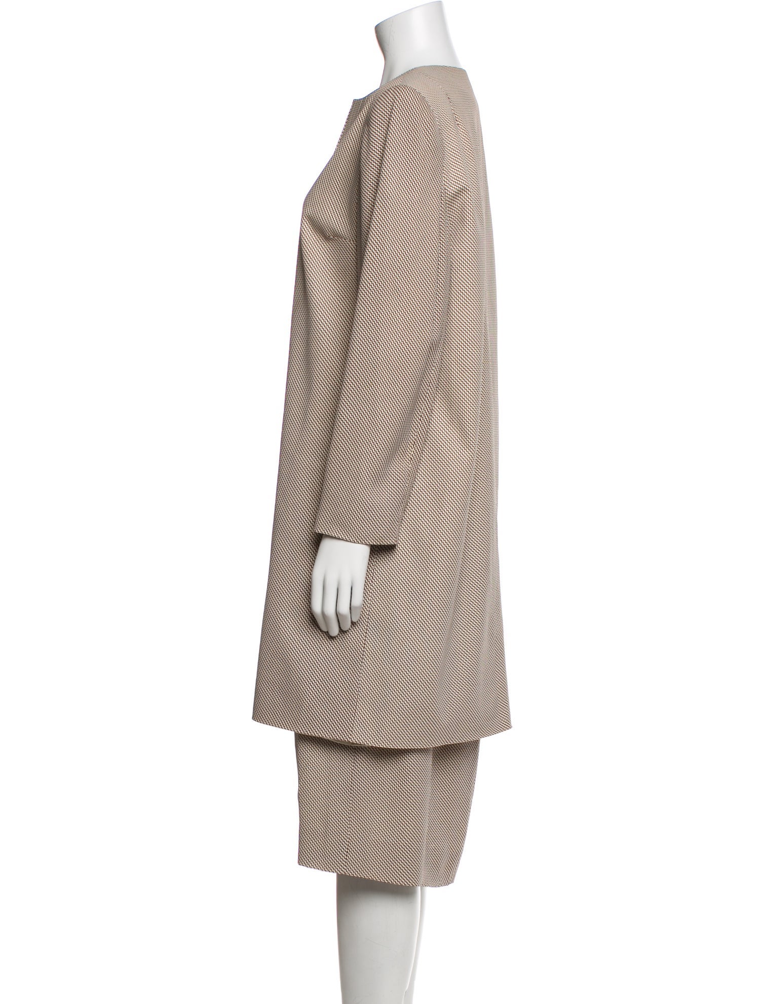 David Hayes Silk Striped Skirt Suit