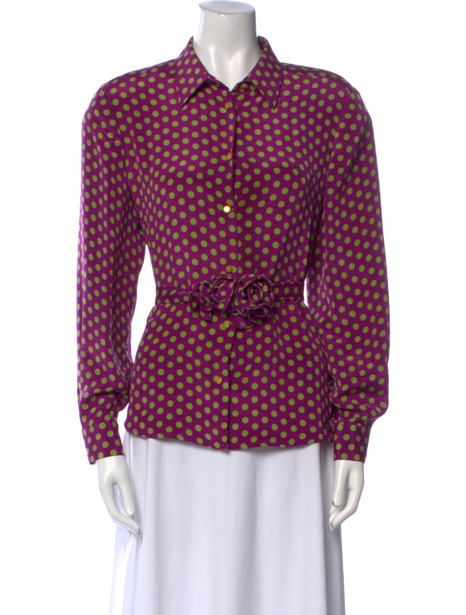 David Hayes Printed Long Sleeve Button-Up Top