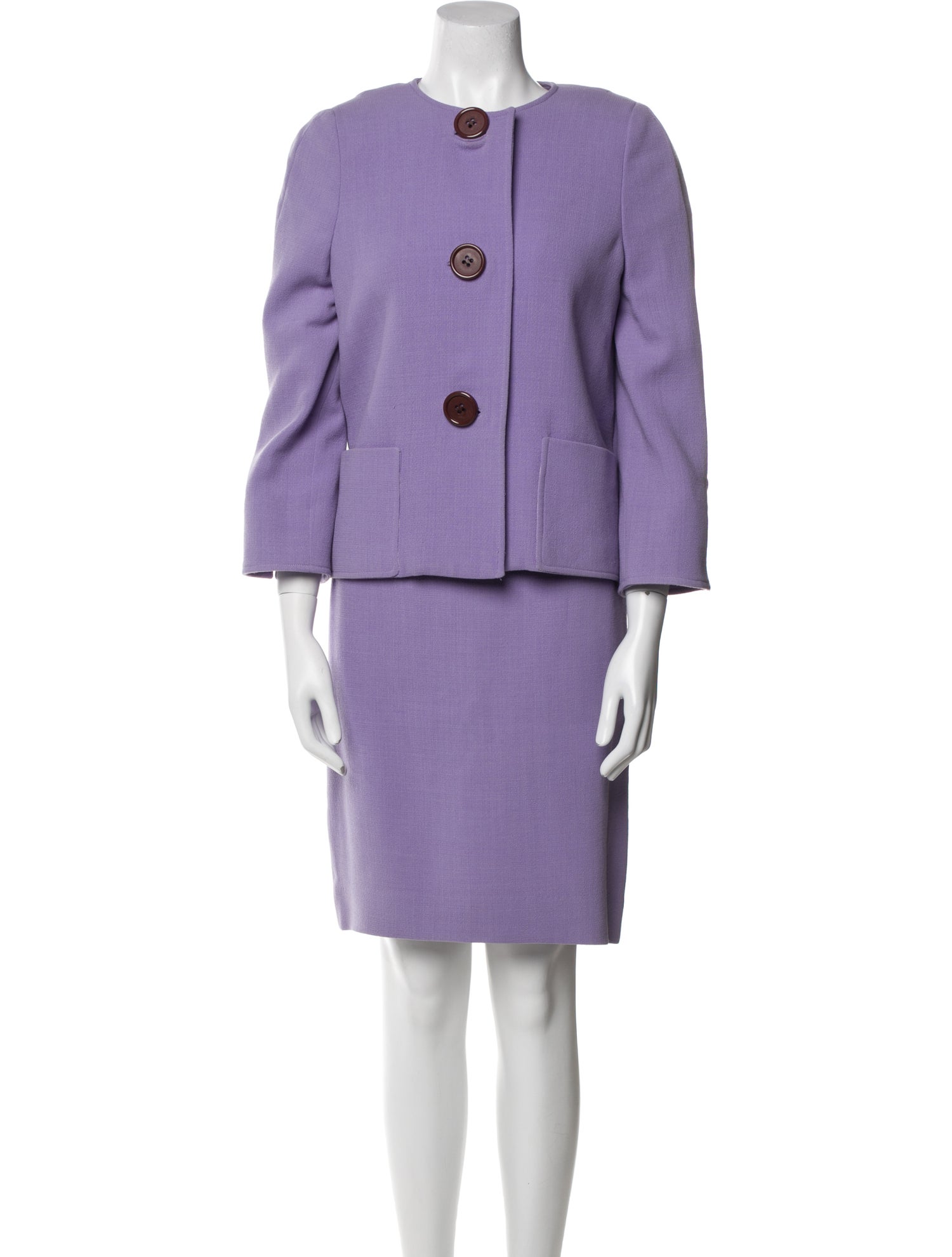 David Hayes Wool Skirt Suit