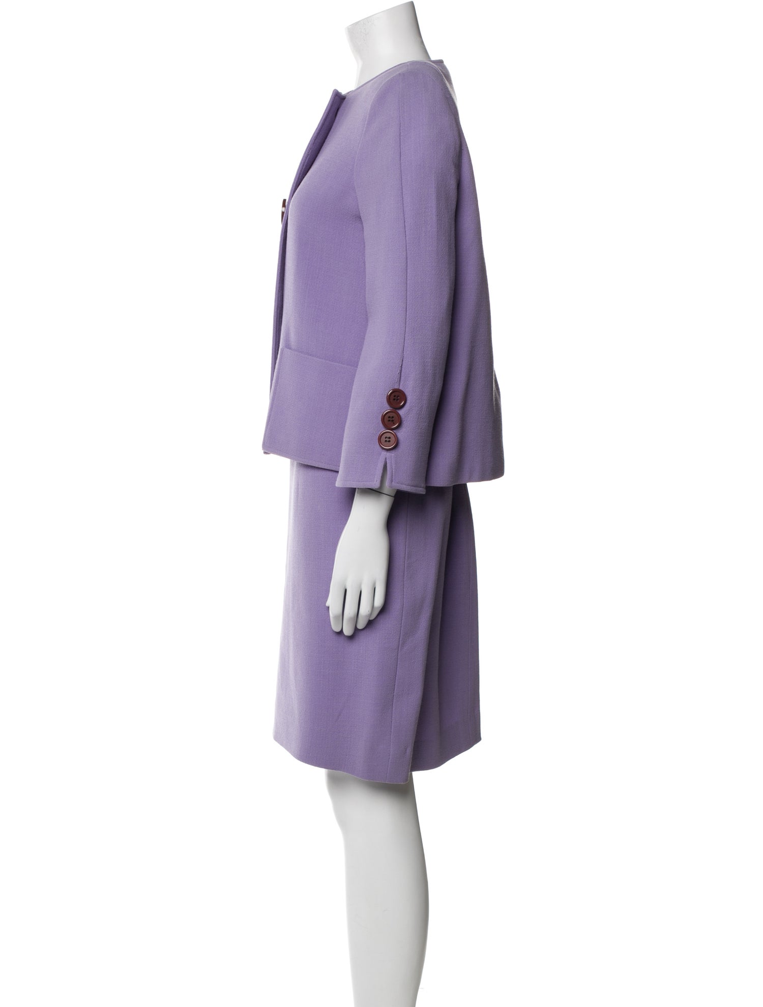 David Hayes Wool Skirt Suit