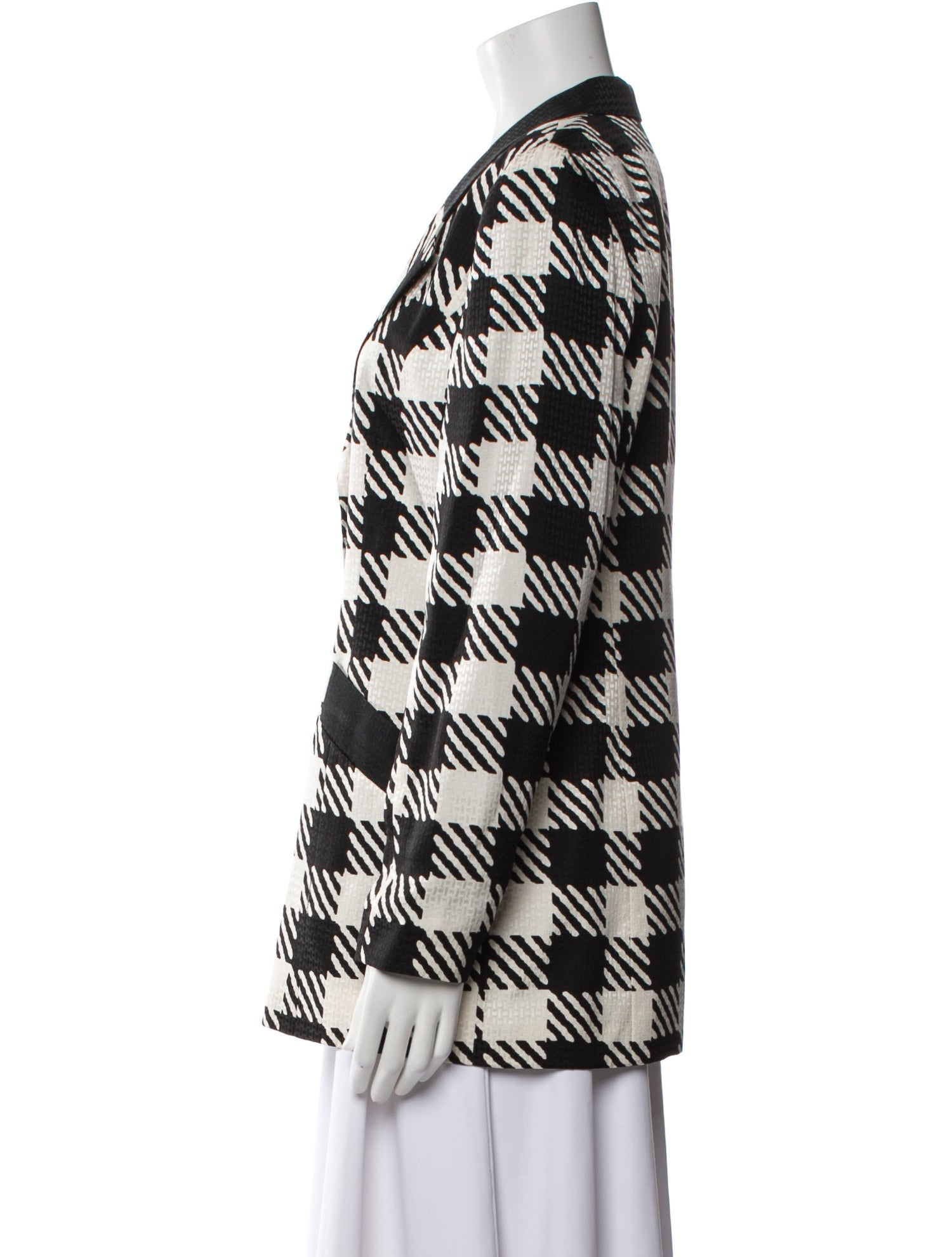 David Hayes Silk Plaid Print Blazer