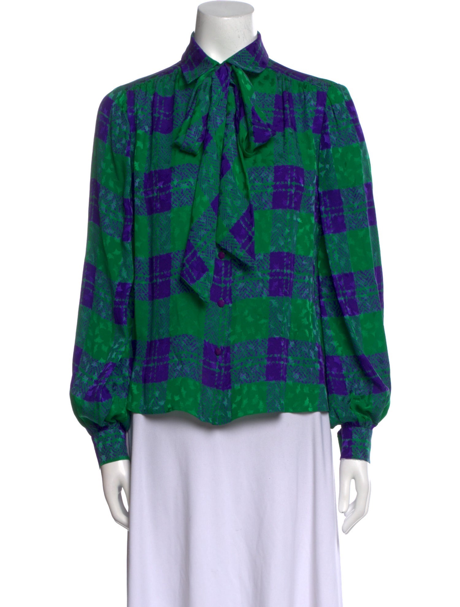 David Hayes Silk Printed Blouse