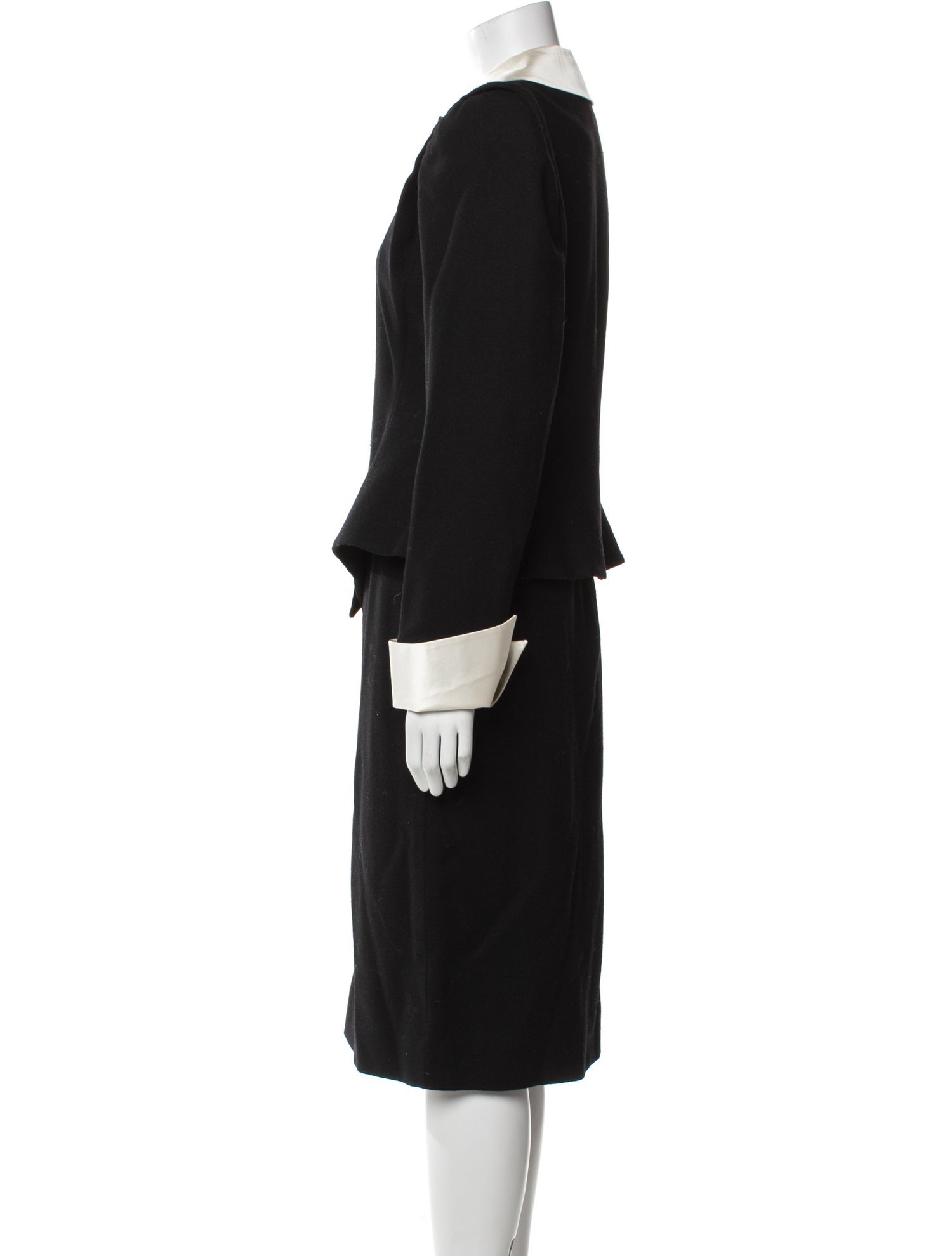 David Hayes Wool Crystal Embellishments Skirt Set