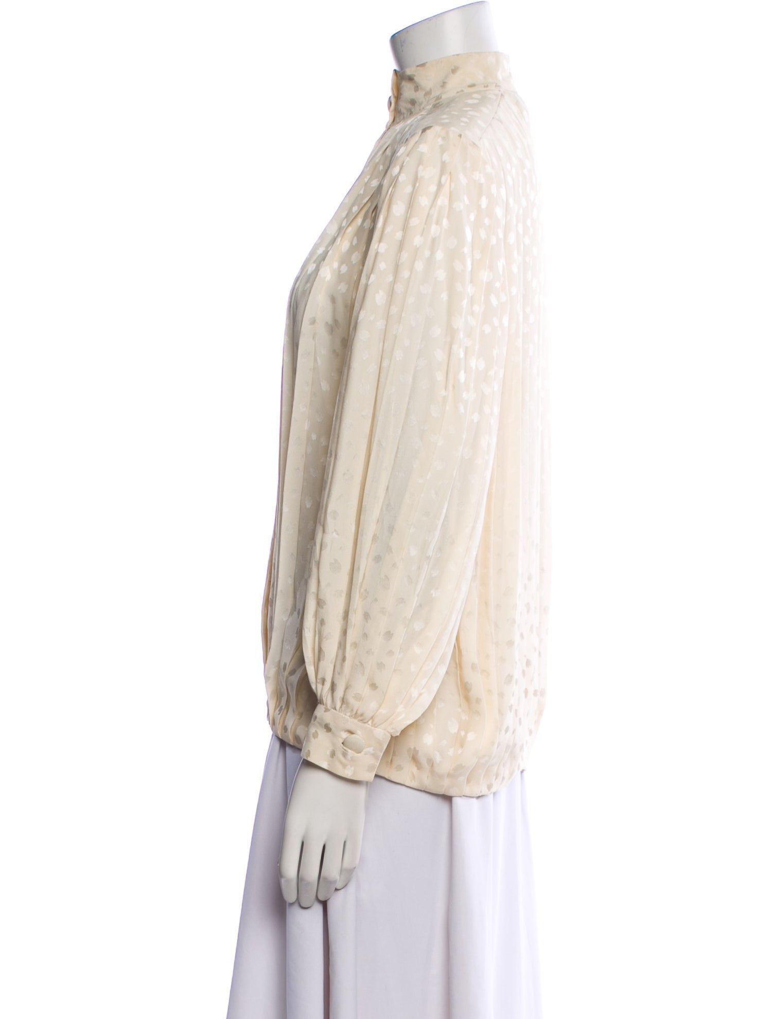 David Hayes Silk Mock Neck Blouse