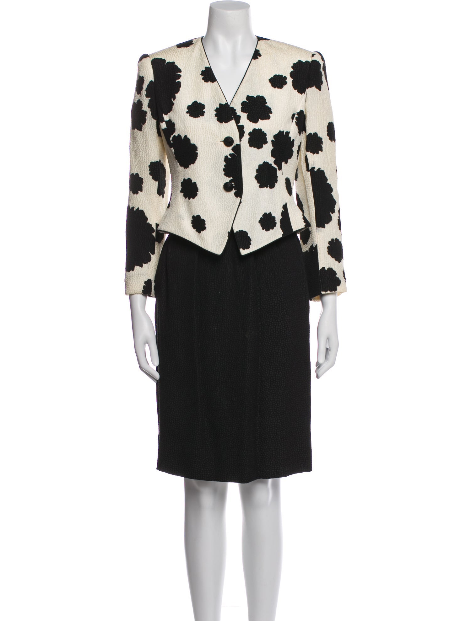 David Hayes Silk Floral Print Skirt Set