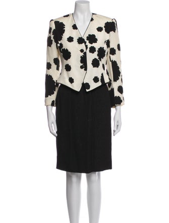 David Hayes Silk Floral Print Skirt Set