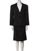 David Hayes Wool Striped Skirt Suit