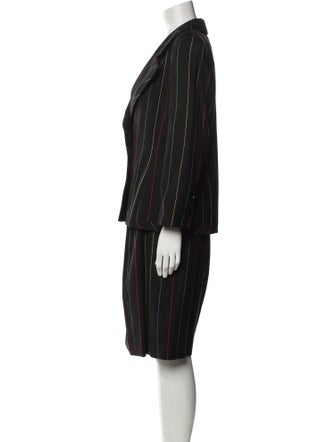 David Hayes Wool Striped Skirt Suit