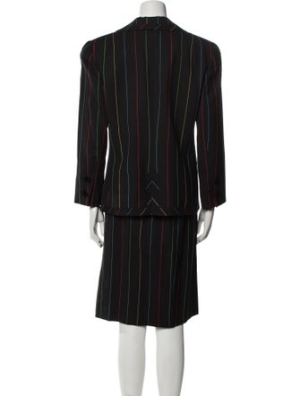 David Hayes Wool Striped Skirt Suit