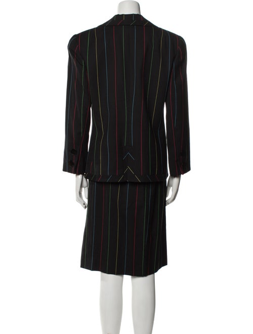 David Hayes Wool Striped Skirt Suit