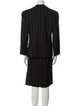 David Hayes Wool Striped Skirt Suit