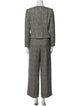 David Hayes Wool Plaid Print Skirt Suit