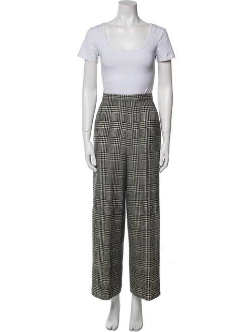 David Hayes Wool Plaid Print Skirt Suit