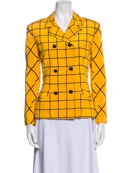 David Hayes Silk Plaid Print Blazer