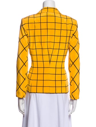 David Hayes Silk Plaid Print Blazer