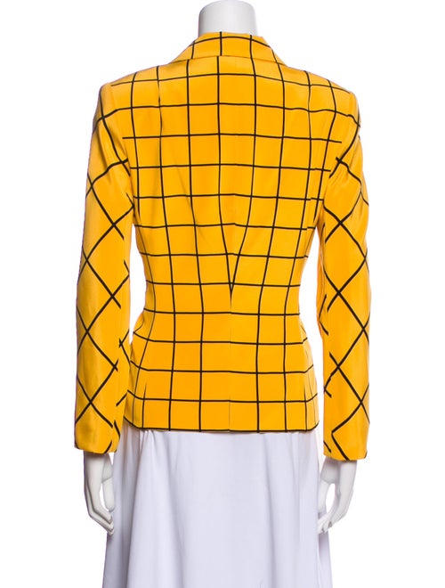 David Hayes Silk Plaid Print Blazer