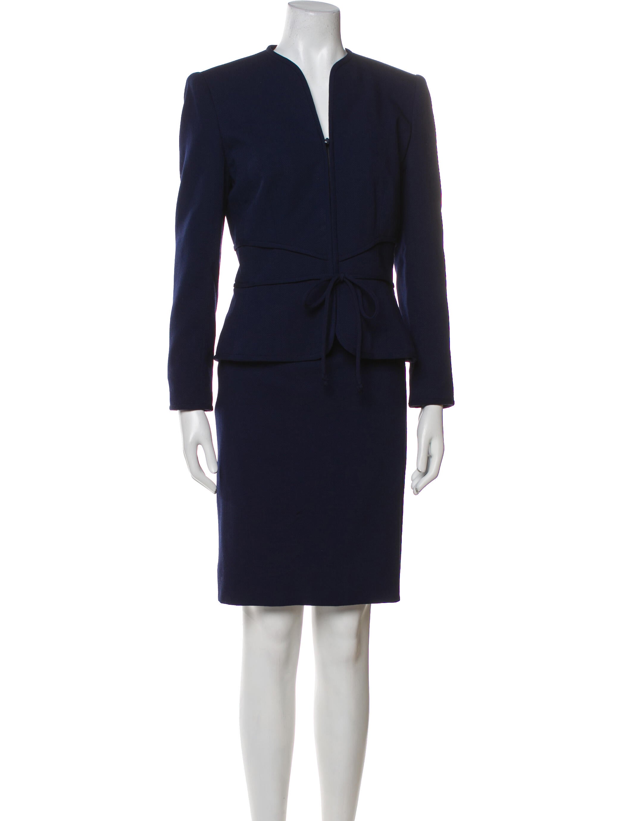 David Hayes Wool Printed Skirt Set