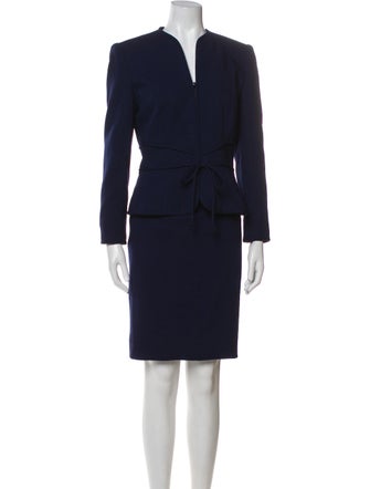 David Hayes Wool Printed Skirt Set