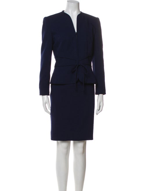 David Hayes Wool Printed Skirt Set