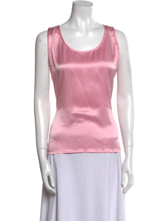 David Hayes Silk Scoop Neck Top