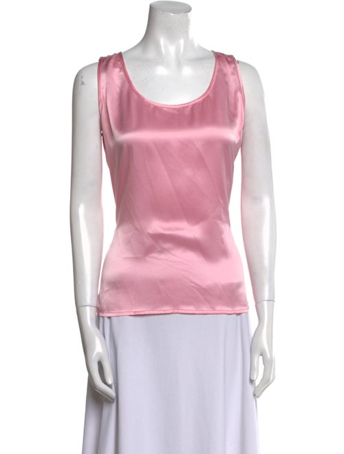 David Hayes Silk Scoop Neck Top