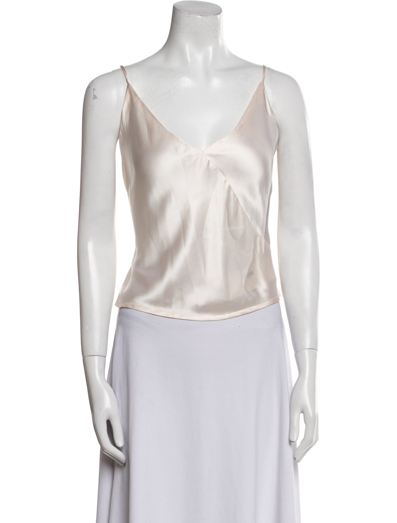 David Hayes Silk V-Neck Crop Top