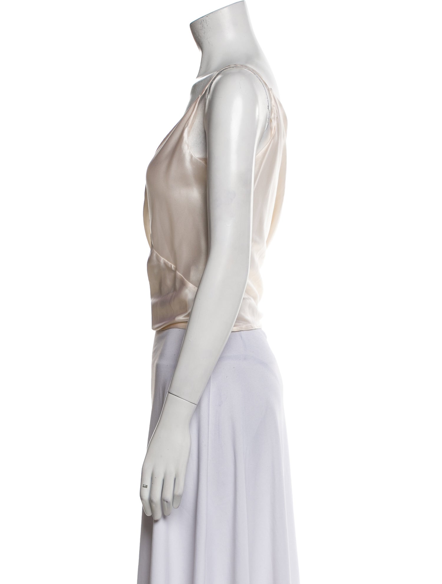 David Hayes Silk V-Neck Crop Top