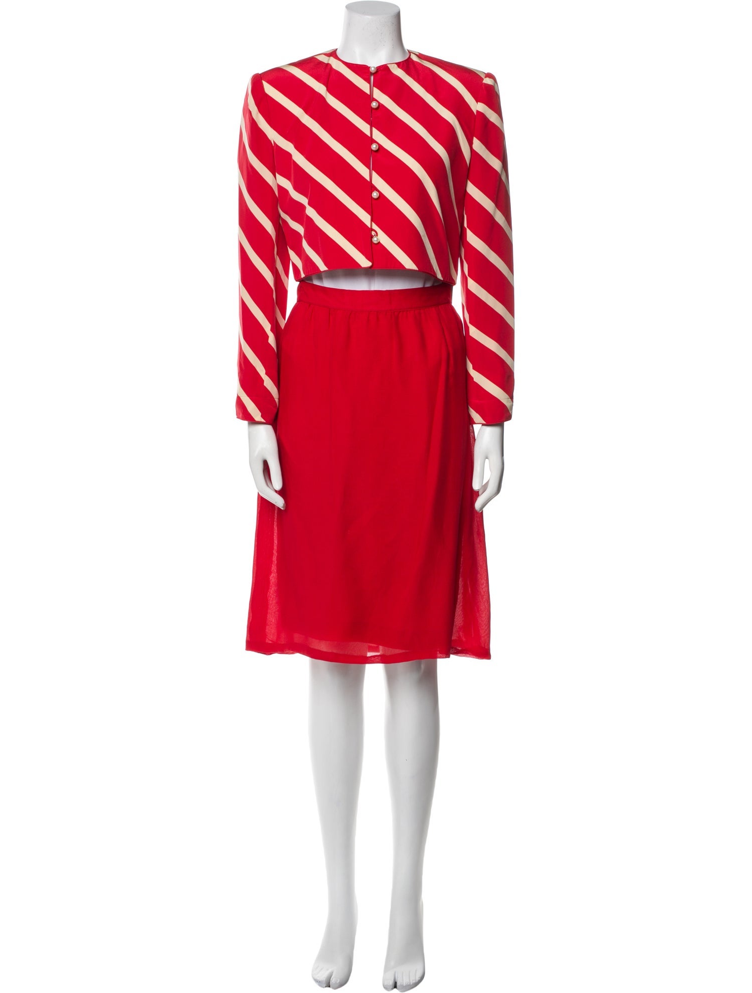 David Hayes Silk Striped Pant Set