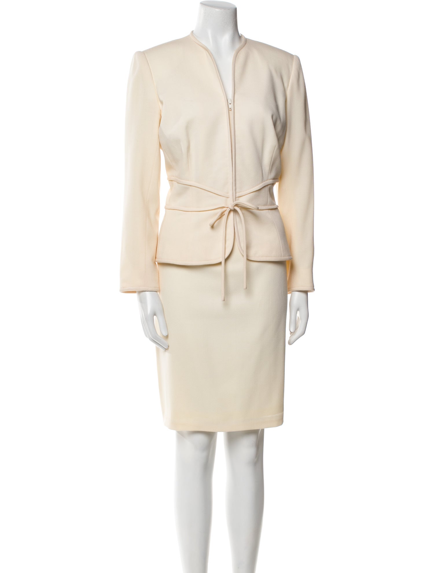 David Hayes Wool Skirt Suit