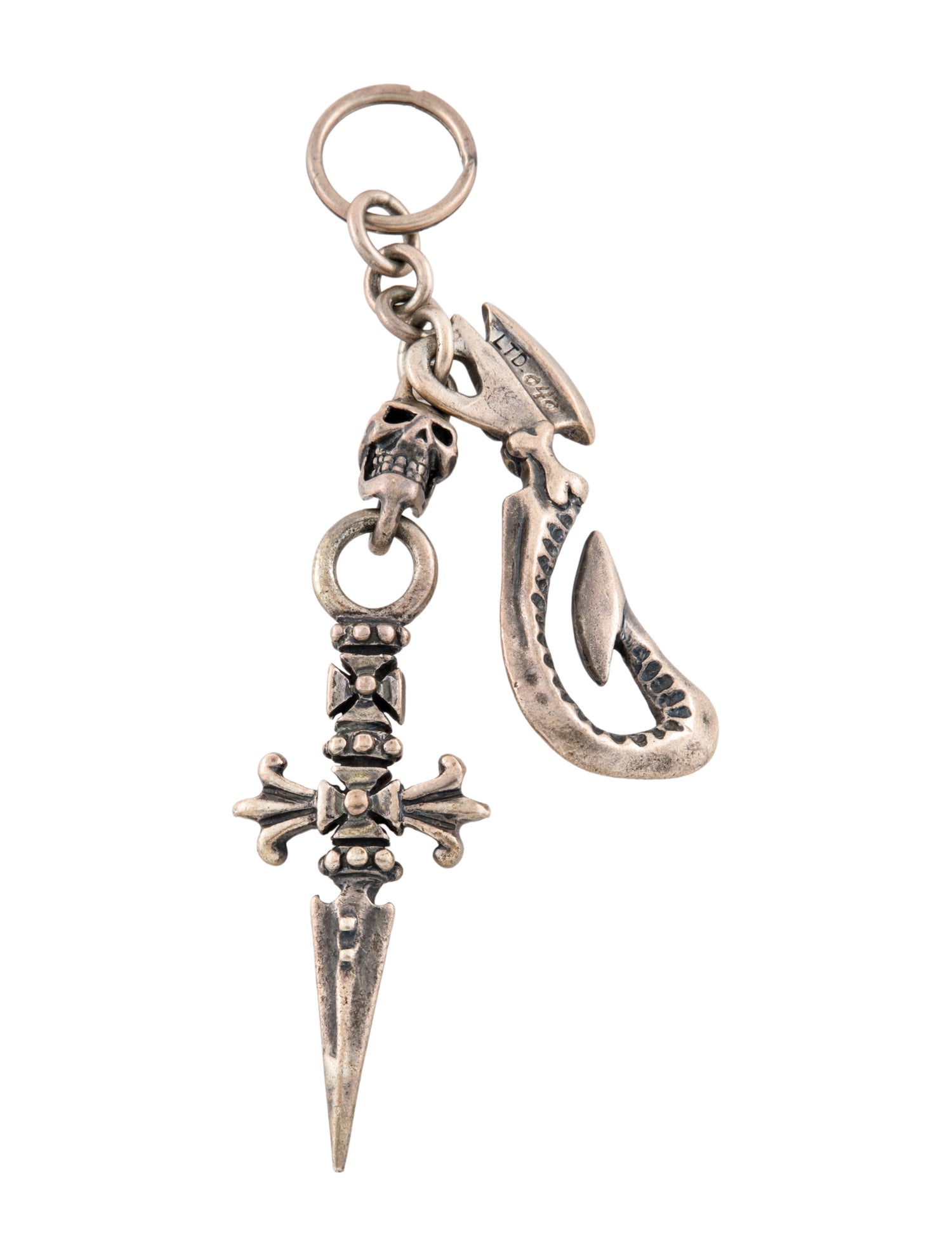 Double Cross Travis Walker Sterling Silver Keychain