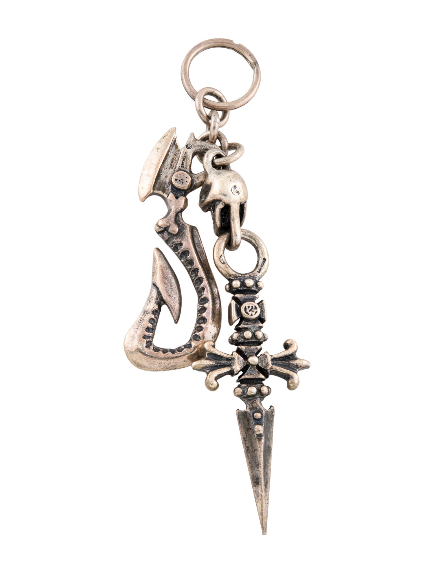 Double Cross Travis Walker Sterling Silver Keychain