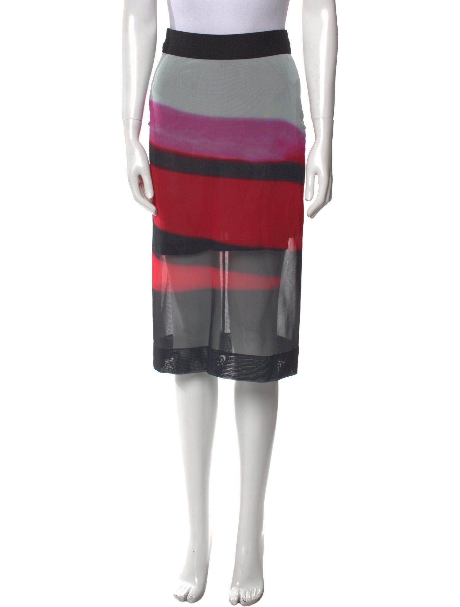 Dries Van Noten x Len Lye Striped Knee-Length Skirt