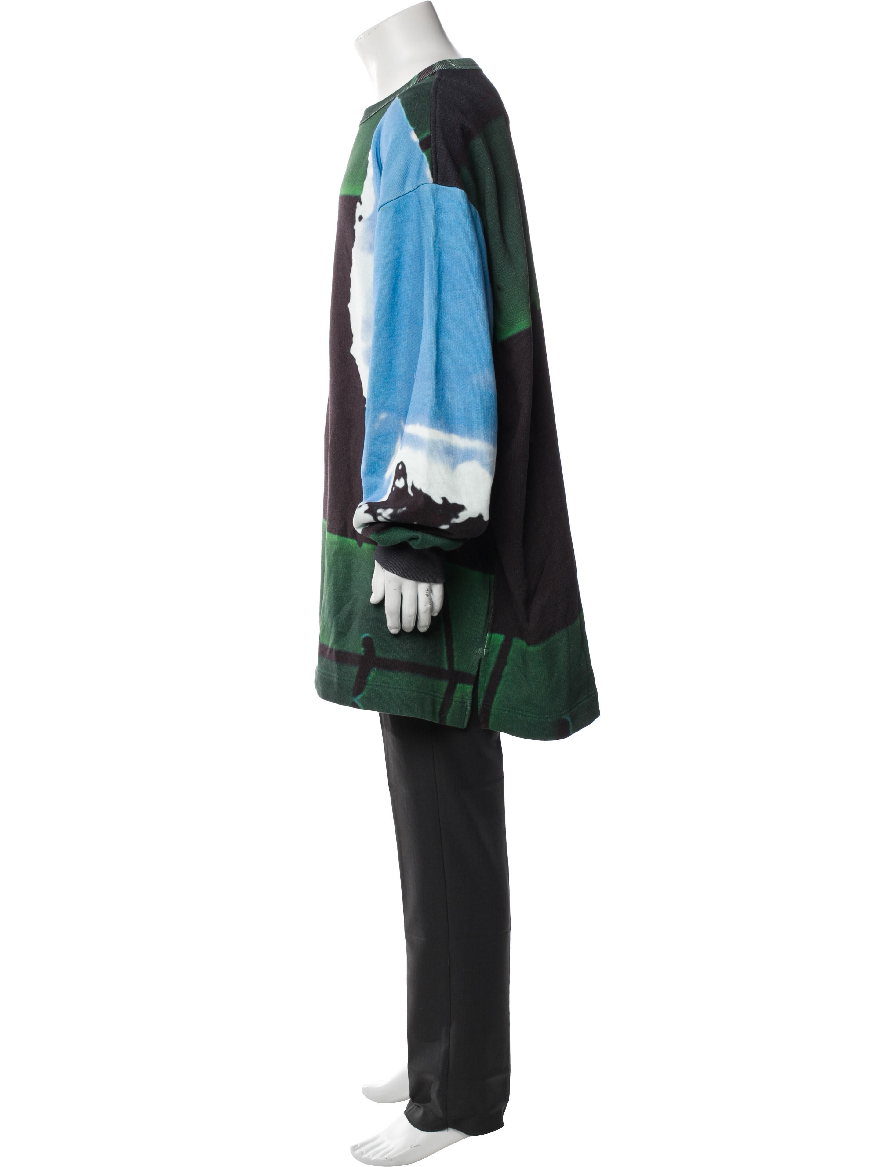 Dries Van Noten x Len Lye Colorblock Pattern Crew Neck Sweatshirt