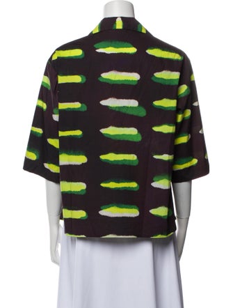 Dries Van Noten x Len Lye Printed Three-Quarter Sleeve Button-Up Top