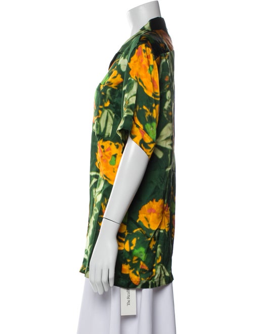 Dries Van Noten x Len Lye Floral Print V-Neck Button-Up Top