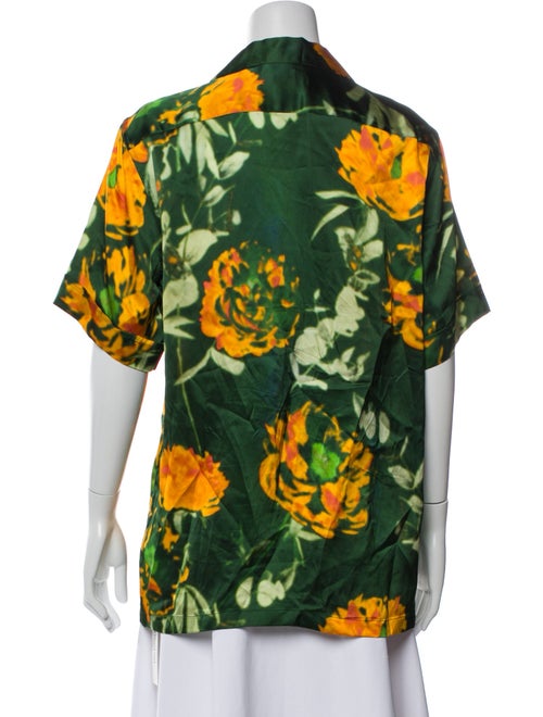 Dries Van Noten x Len Lye Floral Print V-Neck Button-Up Top