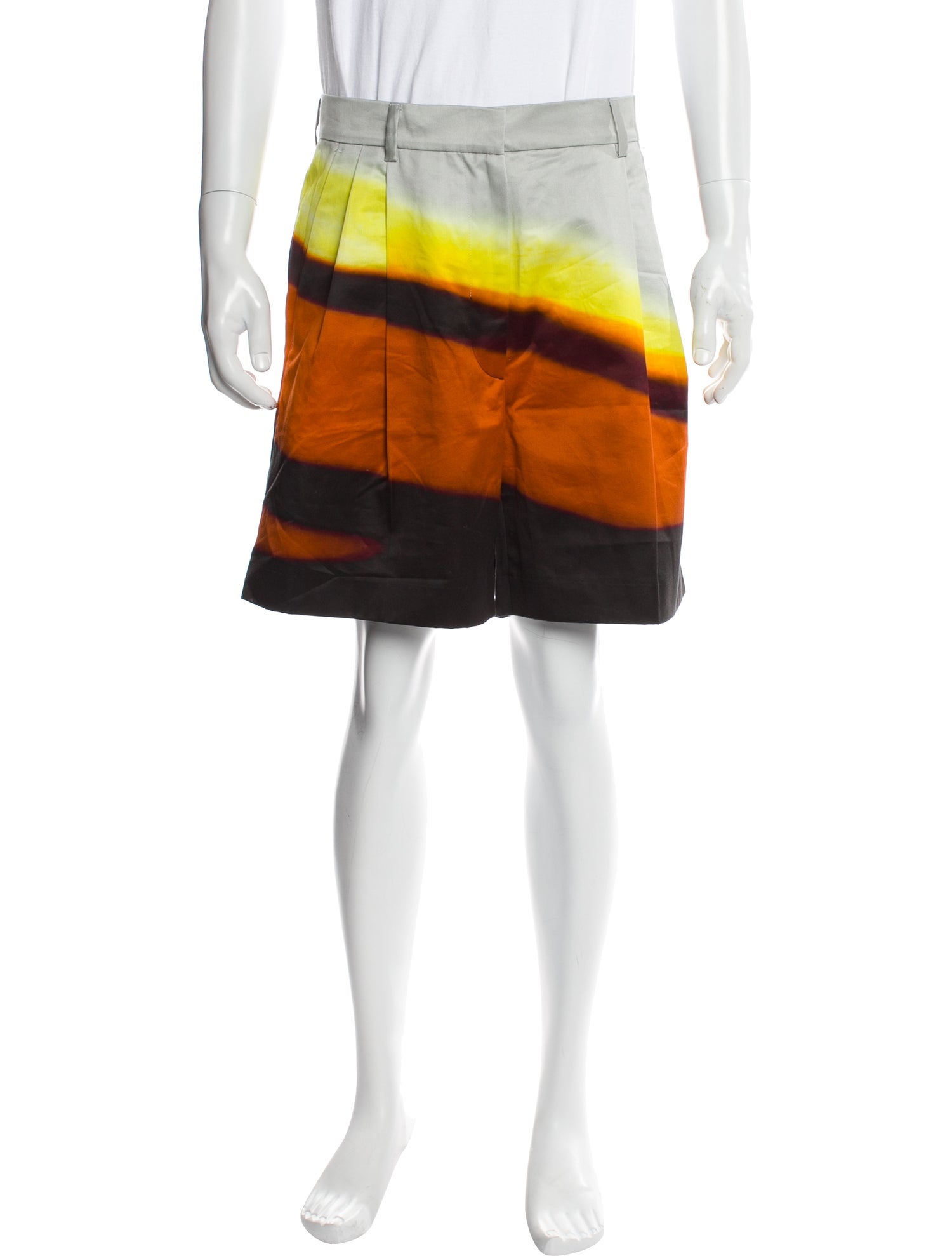 Dries Van Noten x Len Lye Colorblock Pattern Shorts