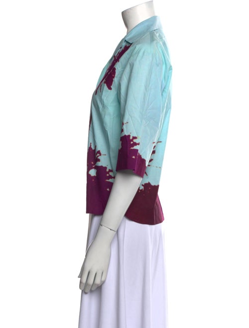 Dries Van Noten x Len Lye Printed Three-Quarter Sleeve Button-Up Top