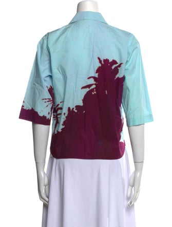 Dries Van Noten x Len Lye Printed Three-Quarter Sleeve Button-Up Top