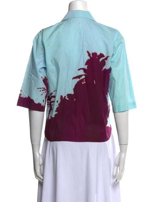 Dries Van Noten x Len Lye Printed Three-Quarter Sleeve Button-Up Top