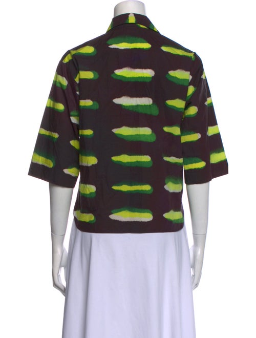 Dries Van Noten x Len Lye Printed Three-Quarter Sleeve Button-Up Top
