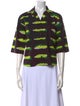 Dries Van Noten x Len Lye Printed Three-Quarter Sleeve Button-Up Top