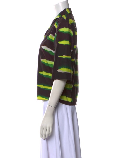 Dries Van Noten x Len Lye Printed Three-Quarter Sleeve Button-Up Top