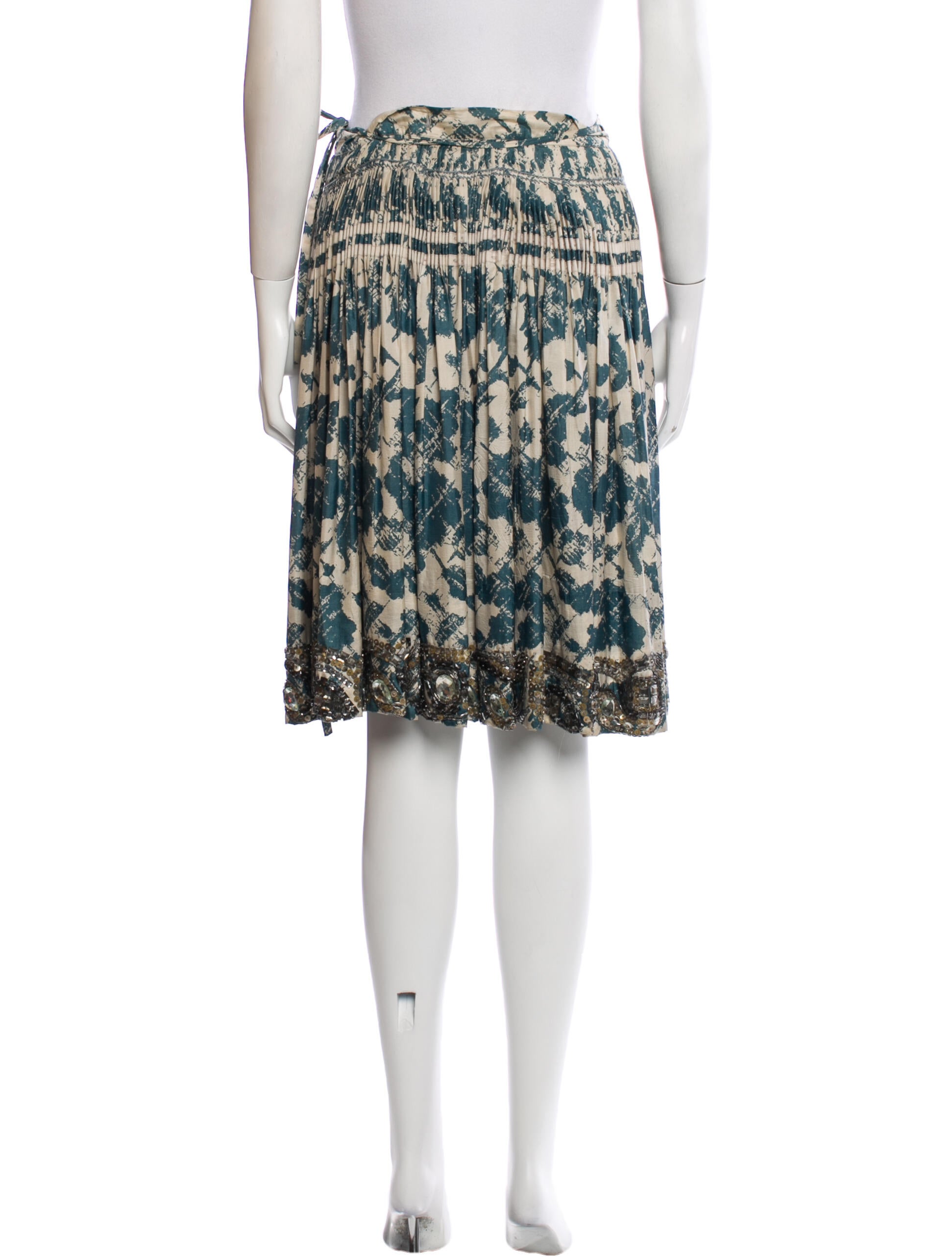 Dries Van Noten x Len Lye Silk Knee-Length Skirt